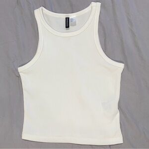 H&M White Ribbed Tank Top